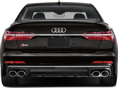 LED taillights and quad exhaust tips on rear sedan view