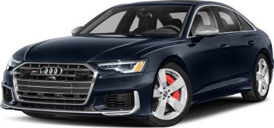 Front grille, LED headlights, and red brake calipers of a luxury sedan