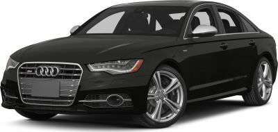 Black sedan front with LED headlights and sporty alloy wheels