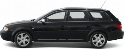 Side profile of black wagon with alloy wheels and roof antenna