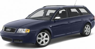 Dark blue estate car with silver alloy wheels and roof rails