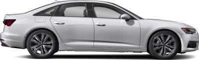Side profile of silver sedan with alloy wheels