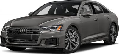 Front grille and LED headlights of a modern sedan