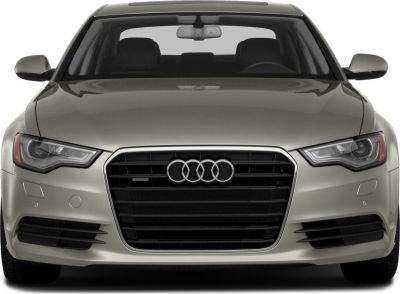 Front grille and headlight design of a modern luxury sedan