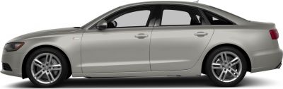 Side profile of sedan with alloy wheels