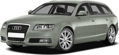 Silver station wagon with prominent grille and alloy wheels