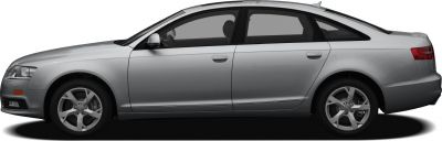 Silver sedan side profile with alloy wheels and sleek design