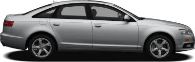 Silver mid-size sedan side profile with alloy wheels