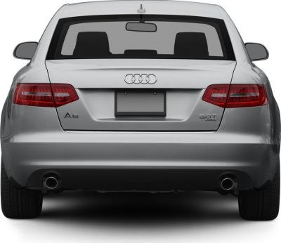 Rear view with tail lights and dual exhausts