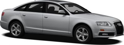 Silver sedan side and front view with alloy wheels