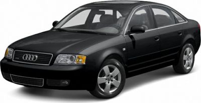Front-side view of a black four-door sedan with alloy wheels.