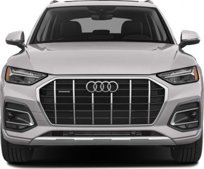 Front view with large grille and LED headlights