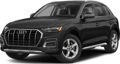 Front view of an SUV with bold grille and LED headlights
