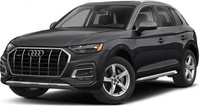 Front grille and LED headlights of black SUV