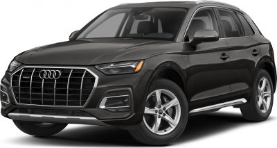 Front grille with Audi rings and LED headlights