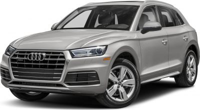 Front and side exterior view of a luxury SUV with distinct grille and alloy wheels