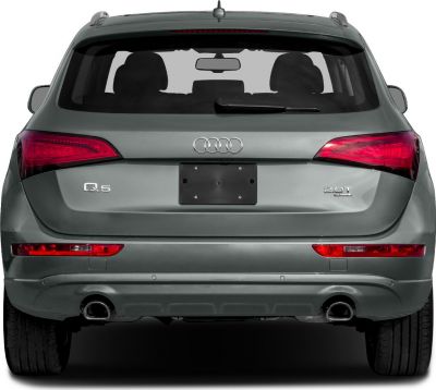 Rear view with dual exhaust, 2.0T Quattro badge, roof rails and LED tail lights.