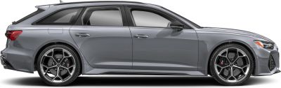 Sporty estate car side profile with distinct alloy wheels