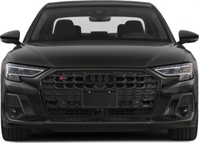 Front view with honeycomb grille and LED headlights
