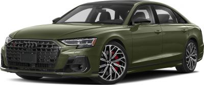 Luxury sedan with black honeycomb grille and multi-spoke alloy wheels