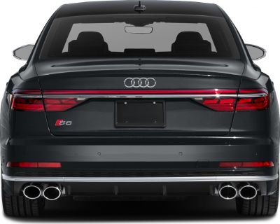 2020 Audi S8 rear with quad exhaust and LED taillight bar
