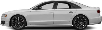 White luxury sedan side profile with sporty alloy wheels