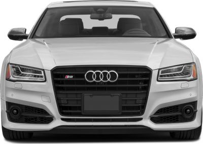 Audi S8 front view with aggressive grille and LED headlights