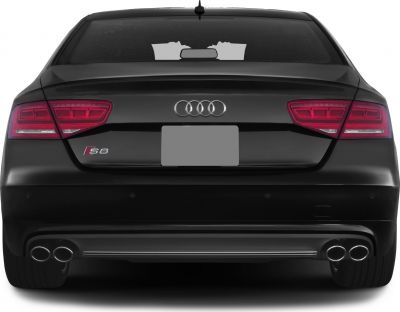 Rear view with quad exhaust tips and LED tail lights