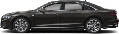 Luxury sedan side profile with alloy wheels and tinted windows