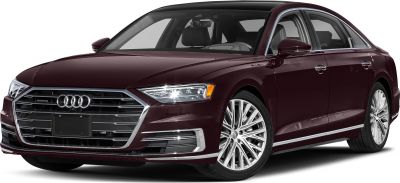 Sharp LED headlights and large hexagonal chrome grille on luxury sedan