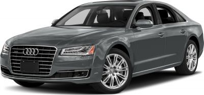 Luxury sedan front angle with LED headlights and distinctive grille