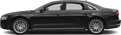 Side profile with alloy wheels of a luxury sedan