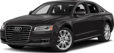 Luxury sedan front view with LED headlights and alloy wheels.