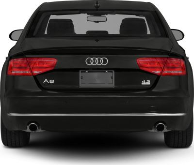 LED tail lights, dual exhausts, 4.2 Quattro badge, rear view