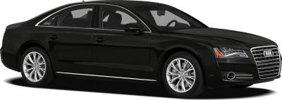 Luxury sedan side profile with prominent grille and alloy wheels