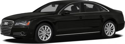 Black luxury sedan side view with chrome grille and alloy wheels