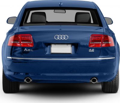 Rear view with taillights and dual exhaust pipes