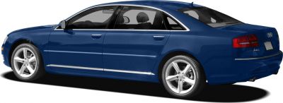 Side profile of a luxury sedan with alloy wheels and chrome accents