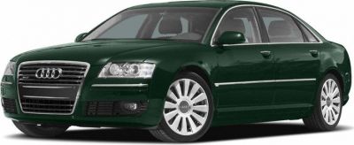 Luxury sedan front with distinctive grille and headlights