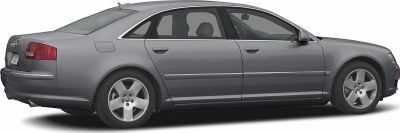 Side profile showing long wheelbase four-door luxury sedan design
