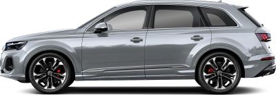 Side profile with alloy wheels and red brake calipers