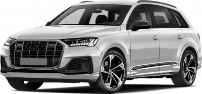 Prominent front grille and sporty multi-spoke alloy wheels on SUV