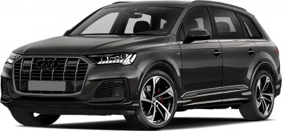 Front 3/4 view showing grille, LED headlights, and alloy wheels