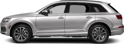 Silver mid-size SUV side profile with multi-spoke alloy wheels