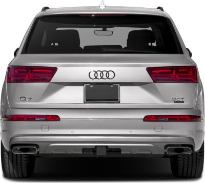 Rear view with taillights, dual exhausts, and Quattro badge