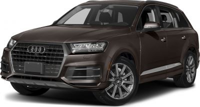 Front side view of luxury SUV with LED headlights and alloy wheels
