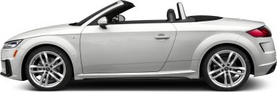White convertible side profile with alloy wheels