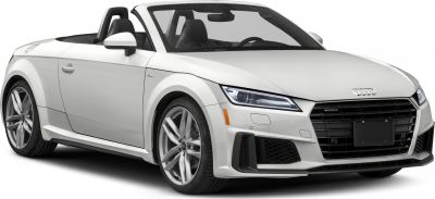 Convertible front side view with LED headlights and sporty alloy wheels