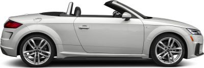 Side profile of a convertible with sporty alloy wheels and open top