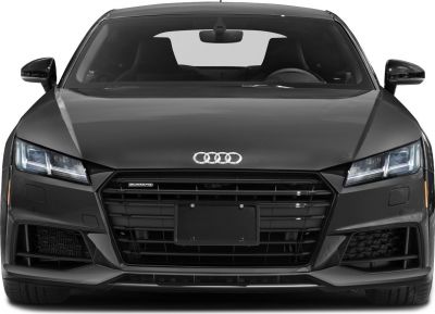 Front view with black grille and LED headlights